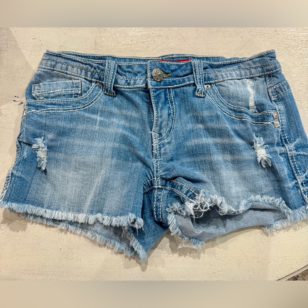 UNIONBAY Light Blue Frayed Jean Shorts